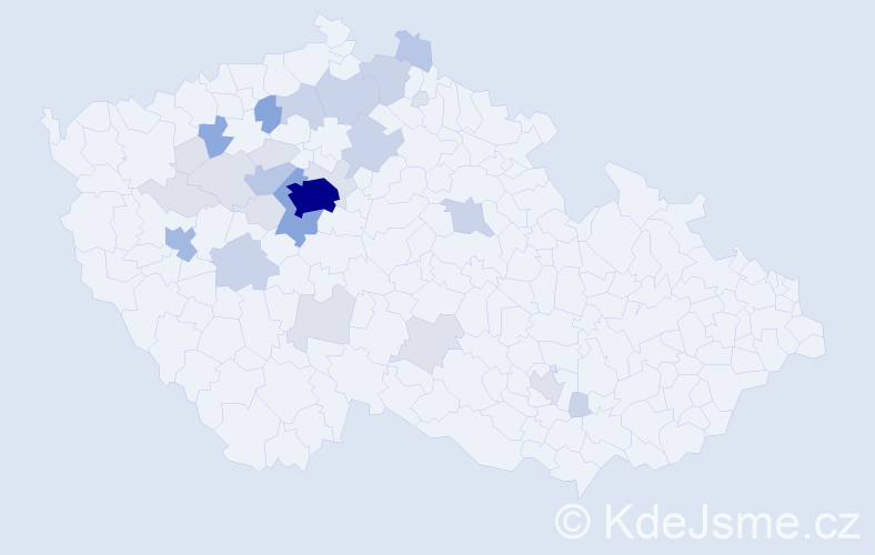 Příjmení: 'Ventová', počet výskytů 77 v celé ČR