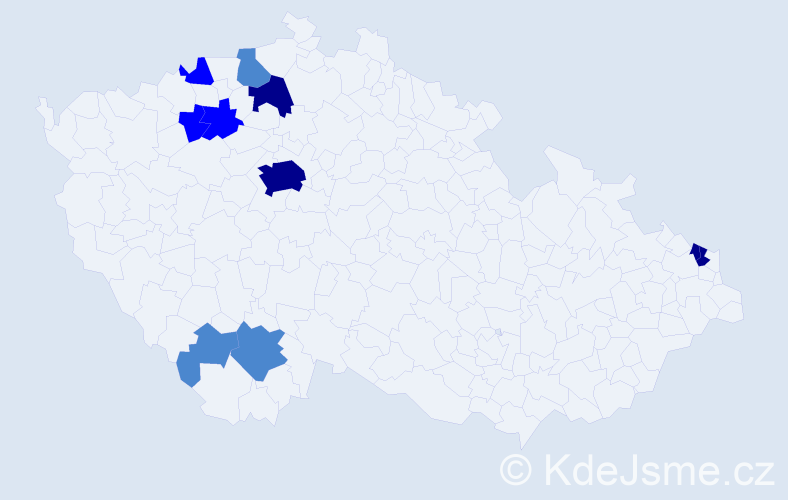 Příjmení: 'Kendra', počet výskytů 21 v celé ČR