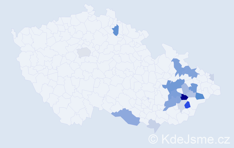 Příjmení: 'Kotůlková', počet výskytů 47 v celé ČR