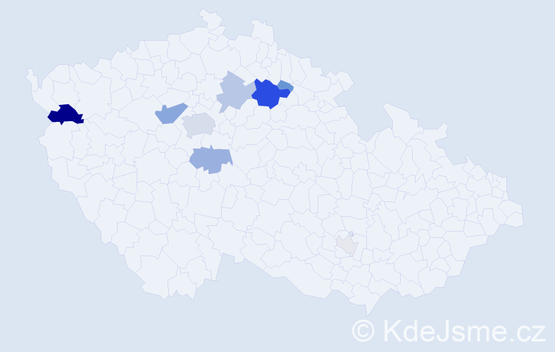 Příjmení: 'Purkrtová', počet výskytů 28 v celé ČR