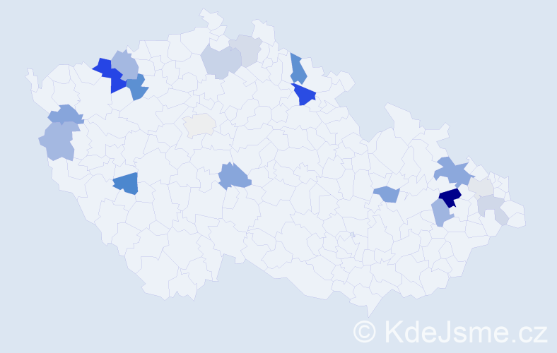 Příjmení: 'Bulejová', počet výskytů 31 v celé ČR