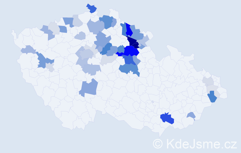 Příjmení: 'Jirousková', počet výskytů 180 v celé ČR