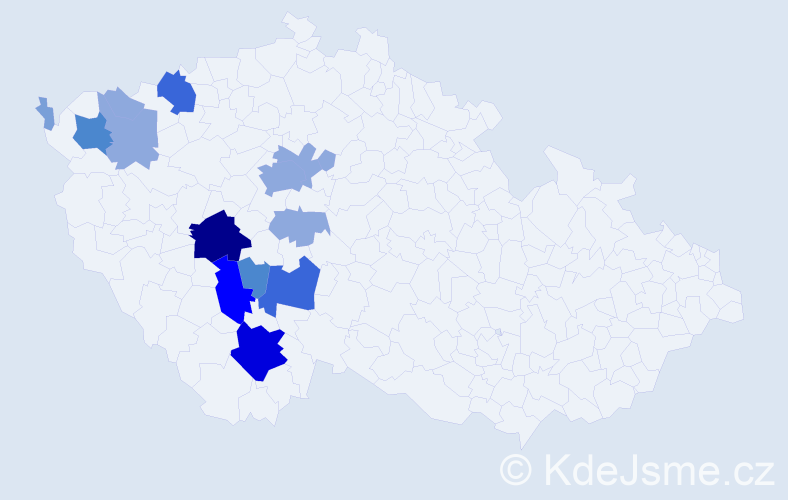 Příjmení: 'Kotápiš', počet výskytů 40 v celé ČR