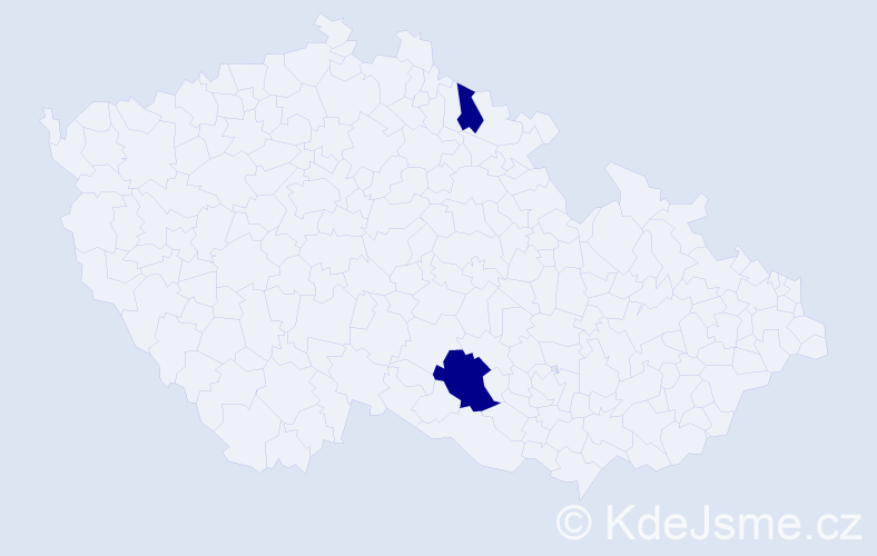 Příjmení: 'Cápa', počet výskytů 2 v celé ČR