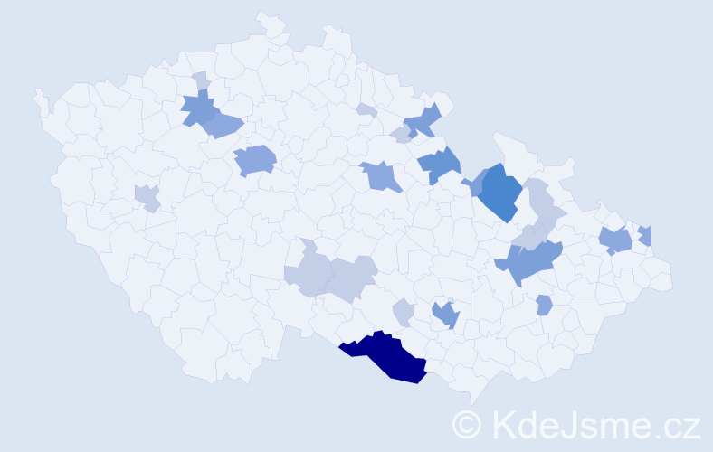 Příjmení: 'Ferancová', počet výskytů 56 v celé ČR