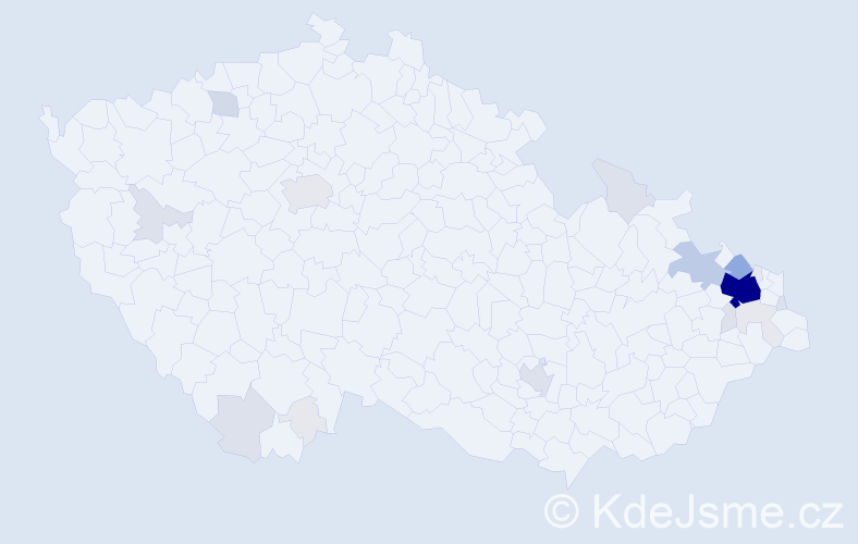Příjmení: 'Kusyn', počet výskytů 82 v celé ČR