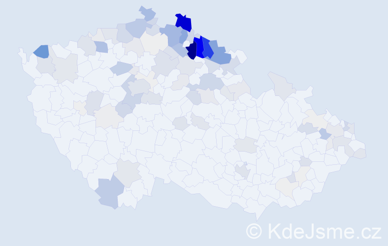 Příjmení: 'Farský', počet výskytů 412 v celé ČR