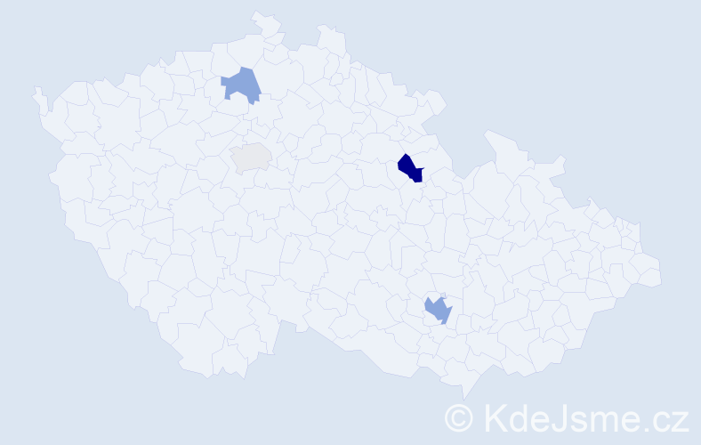 Příjmení: 'Lesenská', počet výskytů 8 v celé ČR