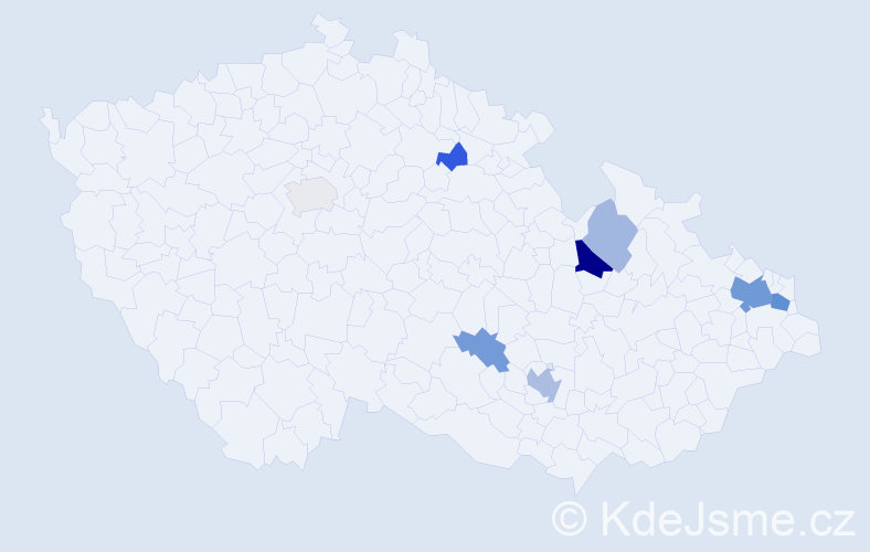 Příjmení: 'Krišová', počet výskytů 19 v celé ČR