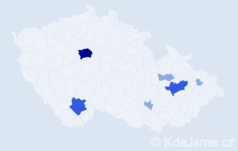 Příjmení: 'Neborová', počet výskytů 15 v celé ČR