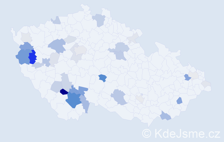 Příjmení: 'Čečková', počet výskytů 122 v celé ČR