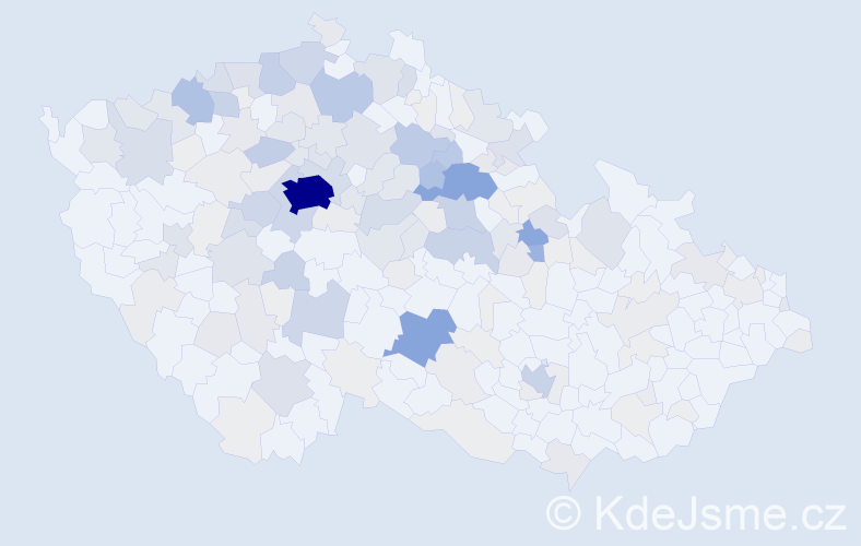 Příjmení: 'Kubišta', počet výskytů 725 v celé ČR