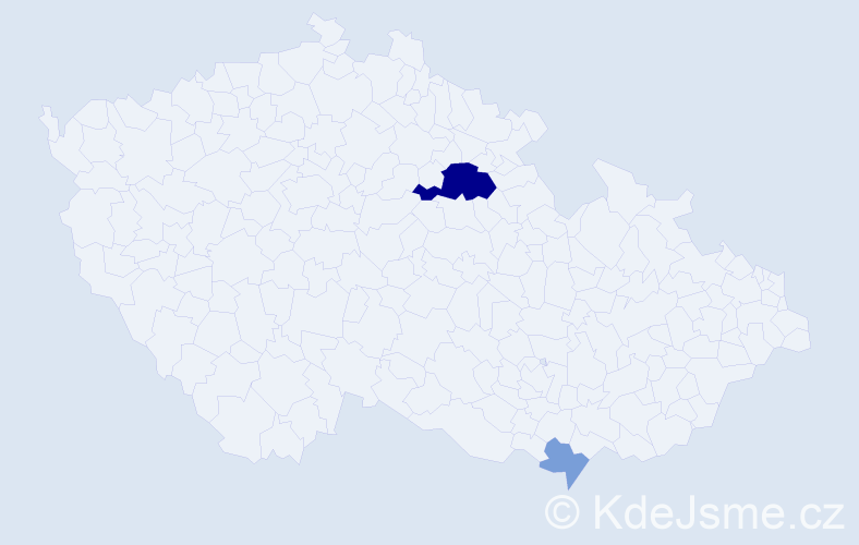 Příjmení: 'Simoni', počet výskytů 7 v celé ČR