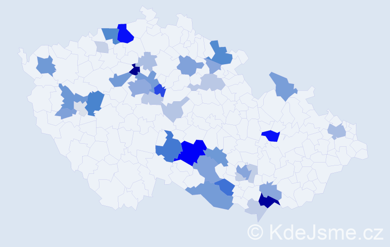 Příjmení: 'Gottlieb', počet výskytů 143 v celé ČR