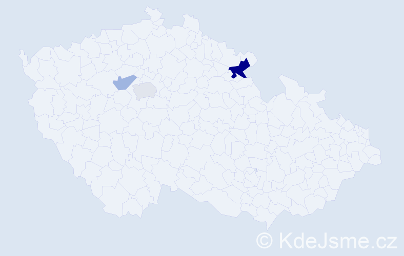 Příjmení: 'Tiefa', počet výskytů 13 v celé ČR