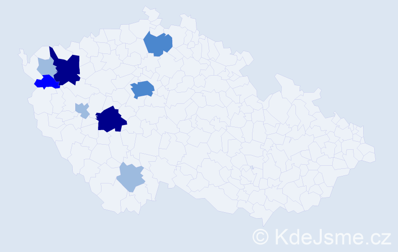Příjmení: 'Hochmut', počet výskytů 18 v celé ČR
