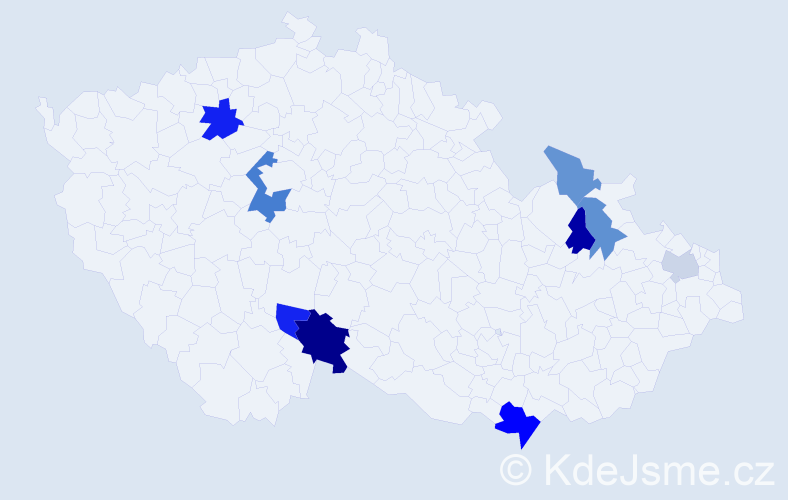 Příjmení: 'Kutlak', počet výskytů 16 v celé ČR