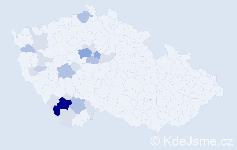 Příjmení: 'Kosmatová', počet výskytů 59 v celé ČR