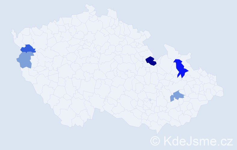 Příjmení: 'Belobrad', počet výskytů 21 v celé ČR