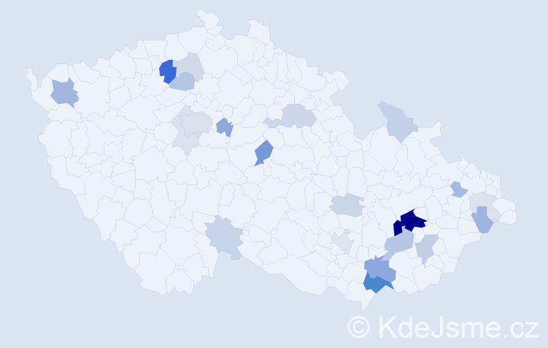Příjmení: 'Stokláska', počet výskytů 64 v celé ČR