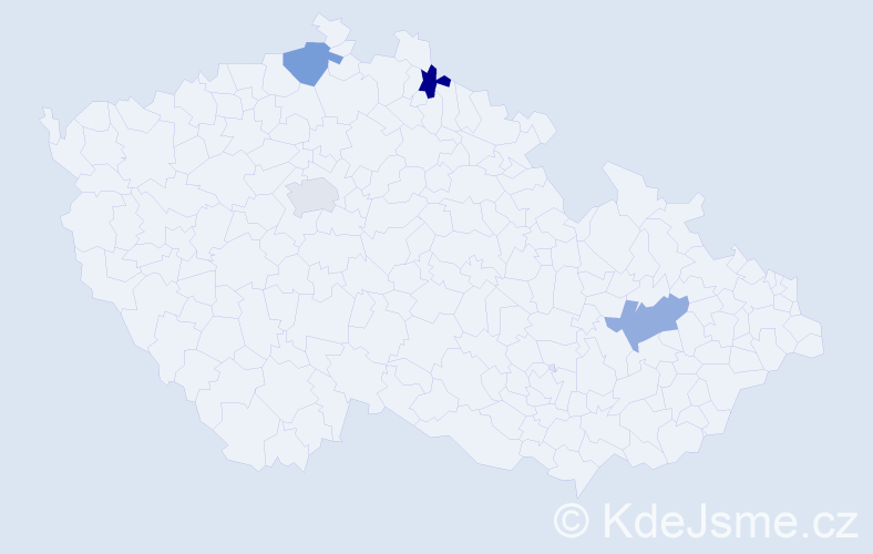 Příjmení: 'Mace', počet výskytů 4 v celé ČR