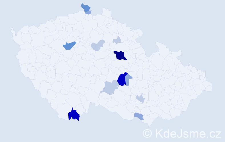Příjmení: 'Ločárková', počet výskytů 47 v celé ČR