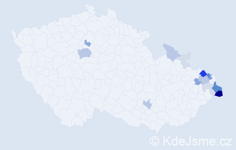 Příjmení: 'Placzek', počet výskytů 74 v celé ČR