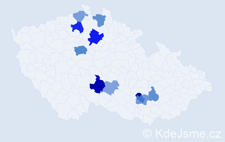Příjmení: 'Beley', počet výskytů 35 v celé ČR