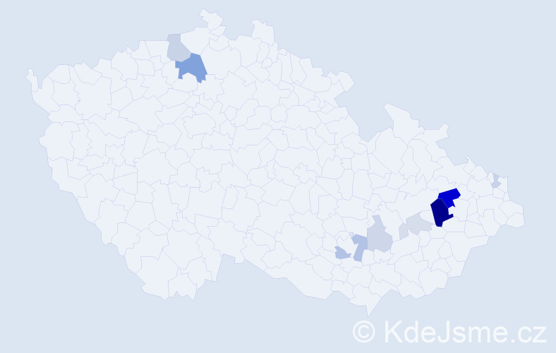 Příjmení: 'Stupárek', počet výskytů 24 v celé ČR