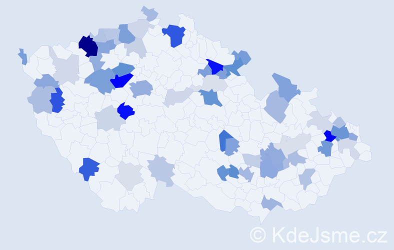 Příjmení: 'Kozárová', počet výskytů 178 v celé ČR