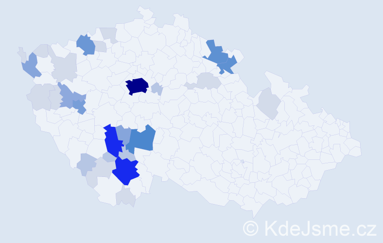 Příjmení: 'Kukrálová', počet výskytů 104 v celé ČR