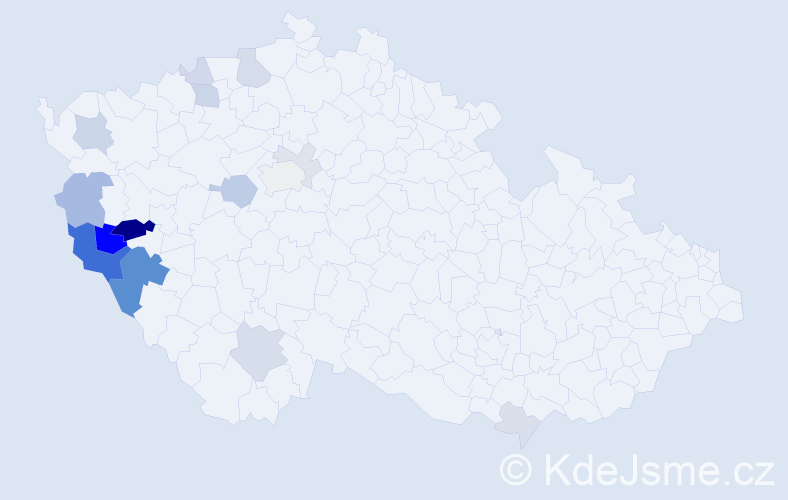 Příjmení: 'Macán', počet výskytů 45 v celé ČR
