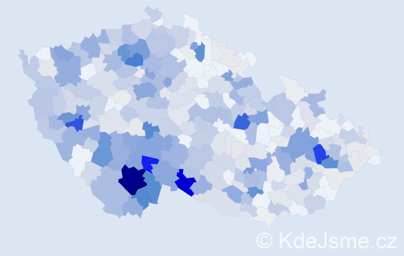 Příjmení: 'Kubešová', počet výskytů 2170 v celé ČR
