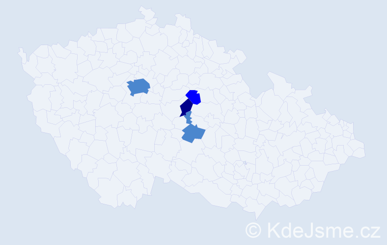 Příjmení: 'Hostan', počet výskytů 7 v celé ČR