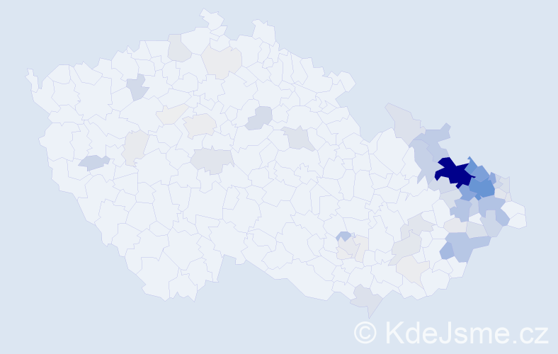 Příjmení: 'Juchelka', počet výskytů 334 v celé ČR