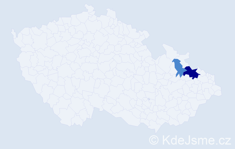 Příjmení: 'Glovčíková', počet výskytů 9 v celé ČR