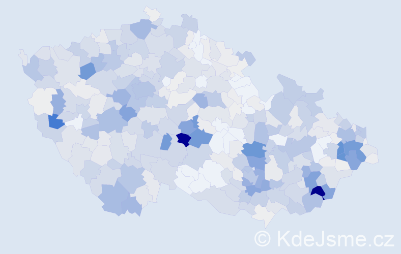 Příjmení: 'Žáček', počet výskytů 2470 v celé ČR