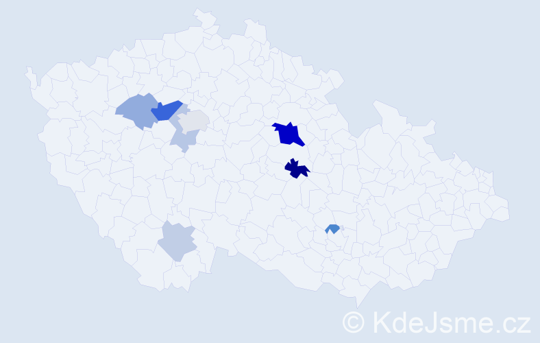 Příjmení: 'Černohubá', počet výskytů 21 v celé ČR