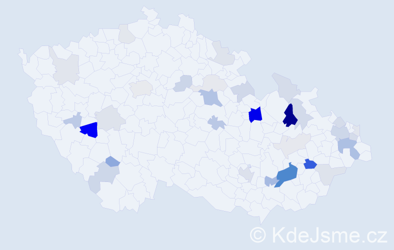Příjmení: 'Pišťáčková', počet výskytů 82 v celé ČR