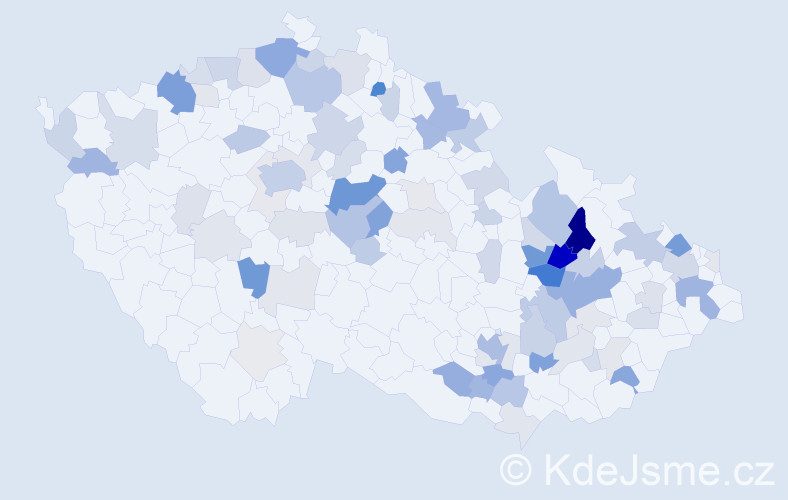 Příjmení: 'Vepřeková', počet výskytů 232 v celé ČR