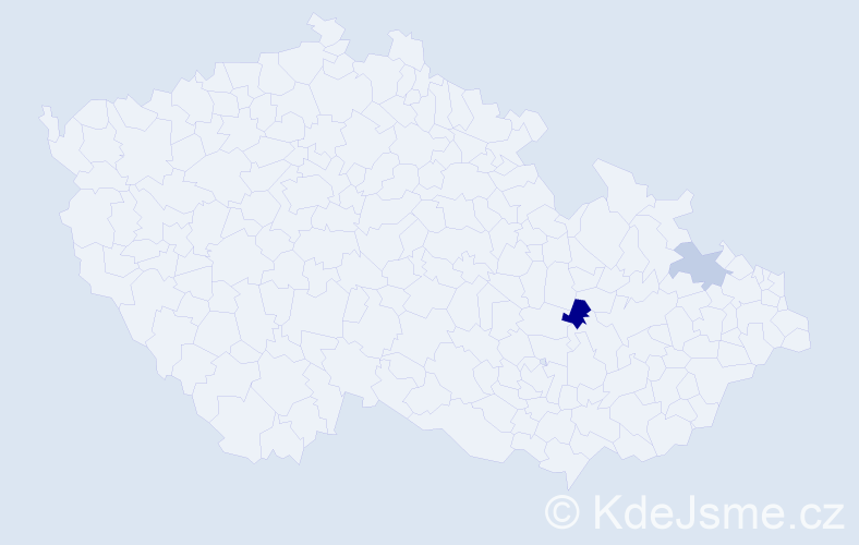 Příjmení: 'Hanos', počet výskytů 7 v celé ČR