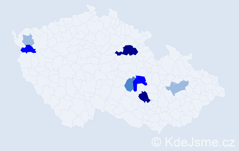 Příjmení: 'Ciková', počet výskytů 25 v celé ČR