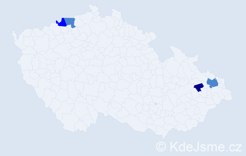 Příjmení: 'Hura', počet výskytů 13 v celé ČR