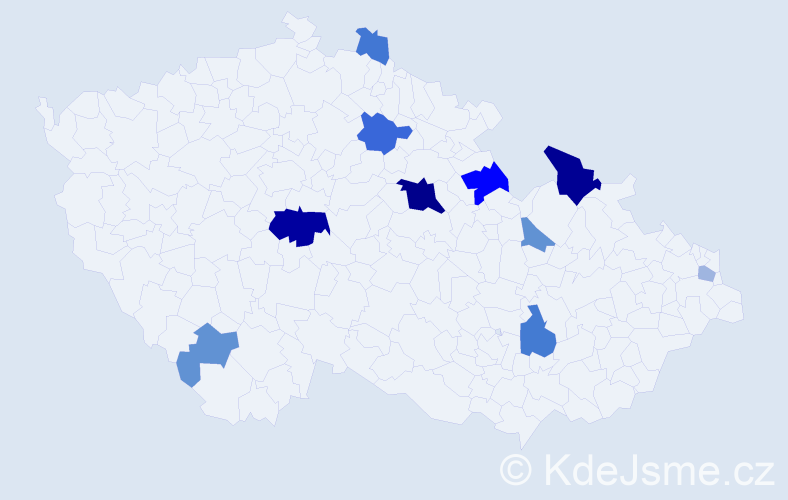 Příjmení: 'Mamiňáková', počet výskytů 24 v celé ČR