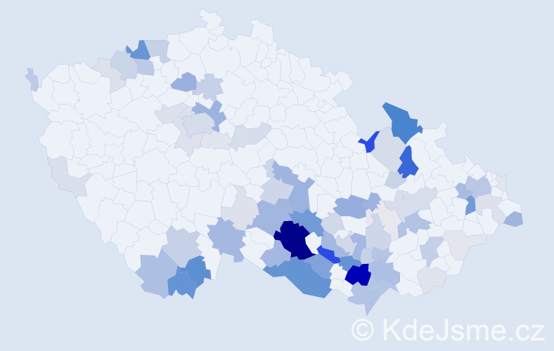 Příjmení: 'Bula', počet výskytů 293 v celé ČR