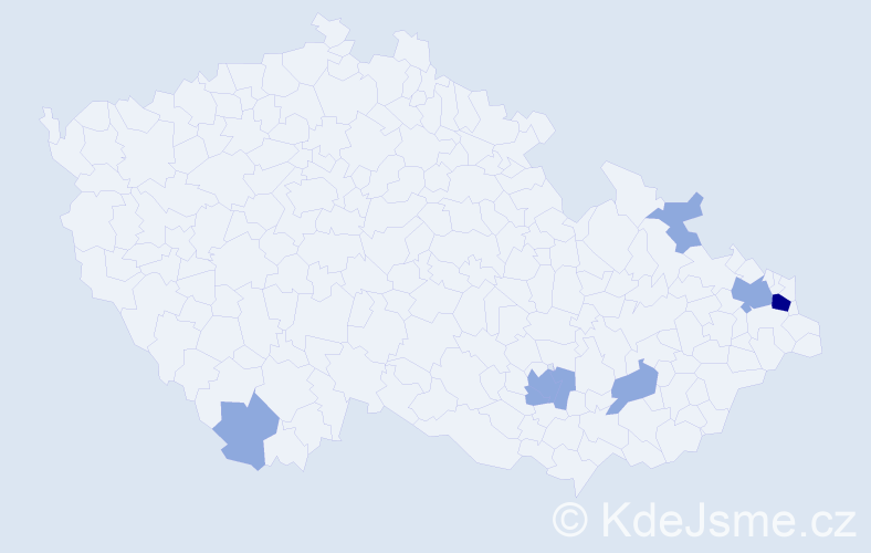 Příjmení: 'Lukeszová', počet výskytů 11 v celé ČR