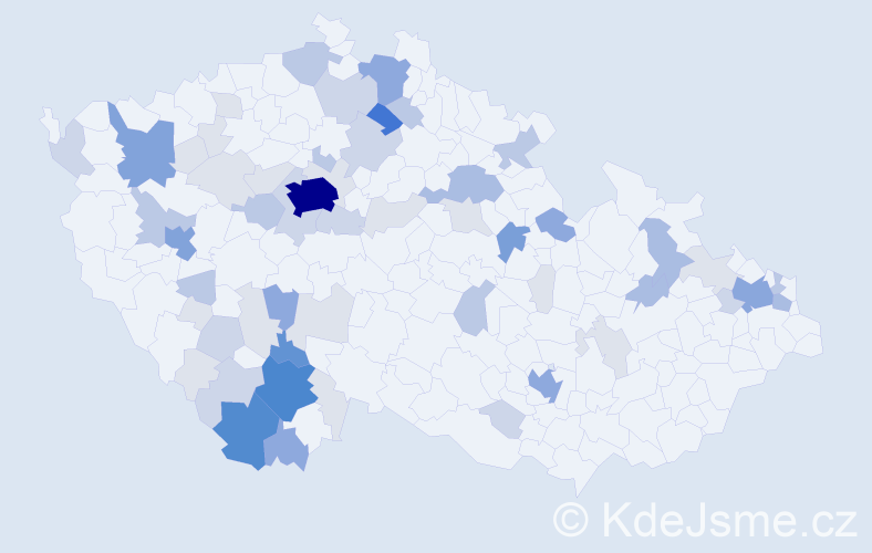Příjmení: 'Tomka', počet výskytů 211 v celé ČR