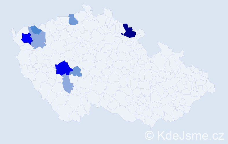 Příjmení: 'Humňalová', počet výskytů 24 v celé ČR