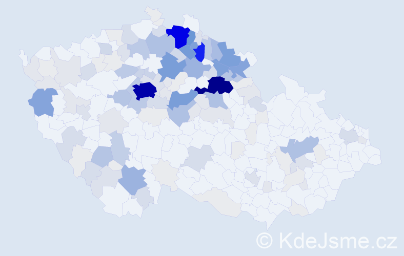 Příjmení: 'Havrdová', počet výskytů 745 v celé ČR