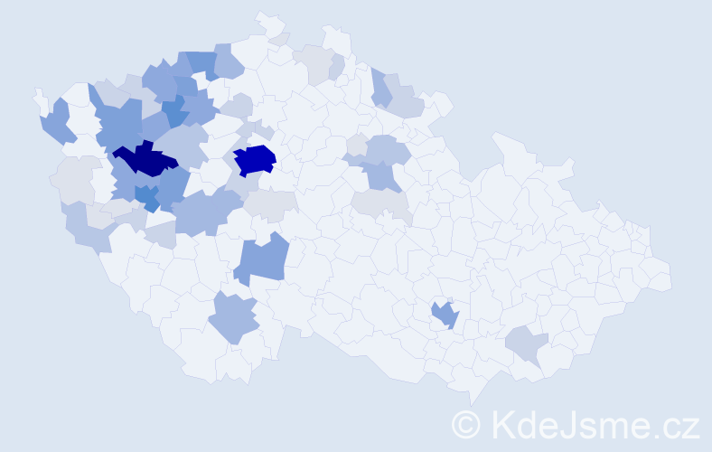 Příjmení: 'Slach', počet výskytů 208 v celé ČR
